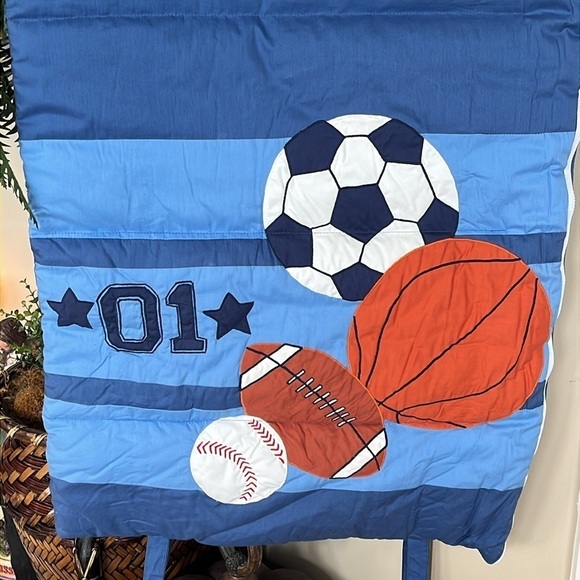 Brand New Living Quarters Kids Sleeping Bag Blue Sports Zippered Cotton Rollup - Picture 9 of 16
